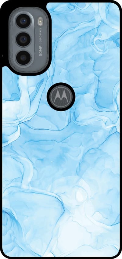 Smartphonica Telefoonhoesje Geschikt voor Motorola Moto G31 / G41 met marmer opdruk - TPU backcover case marble design - Lichtblauw geschikt voor Motorola Moto G31;Motorola Moto G41