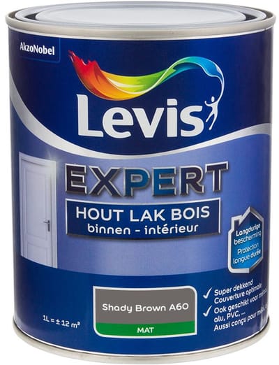 Levis - Expert Hout Lak Binnen Mat Mix - Shady Brown A60 - Mengverf - 1 L