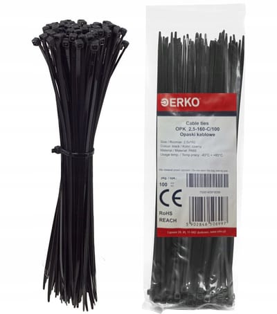 Erko kabelbinders Zwart 2,5x160mm - 100 stuks