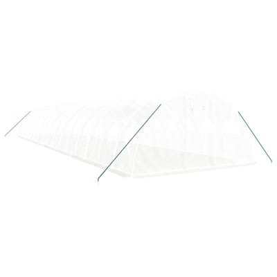 vidaXL - Tuinkas - met - stalen - frame - 64 - m² - 16x4x2 - m - wit