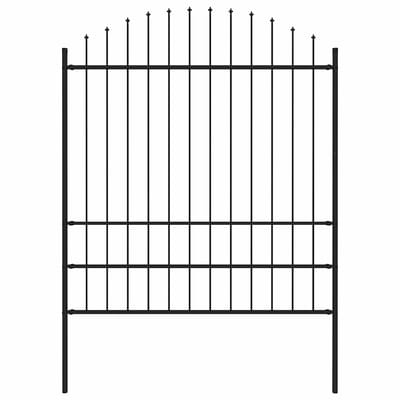 vidaXL - Tuinhek - Woerden - met - speerpunt - staal - 170x200 - cm - zwart