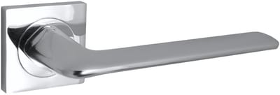 Domino® Deurklink ROMBO-QR - Chroom - Deurkruk, Deurbeslag, Deurklinken voor Binnen - Deurbeslag van aluminium - Deurklink voor kamerdeur, kantoordeur, kelderdeur en binnendeur