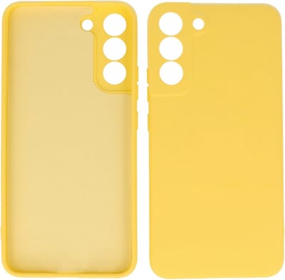 Hoesje Geschikt voor Samsung Galaxy S22 - 2.0mm Dikke Fashion Telefoonhoesje Backcover - Siliconen Hoesje - Geel