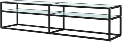 Tv-tafel - Mediameubel - Woonkamer Inrichten - Gehard Glas - 180x40x405 cm - Wit Marmerlook
