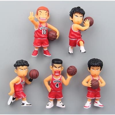 5 pièces/set Anime SLAM DUNK Mignon Modèle Aimant de Frigo Jouet Sakuragi Hanamichi Rukawa Kaede Aimants Créatifs pour Réfrigérateur Cadeaux 5pcs rouge