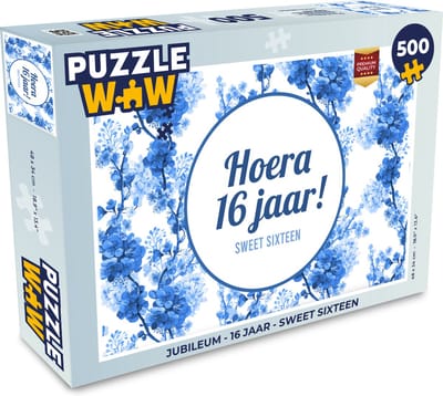Puzzel Jubileum - 16 jaar - Sweet Sixteen - Legpuzzel - Puzzel 500 stukjes