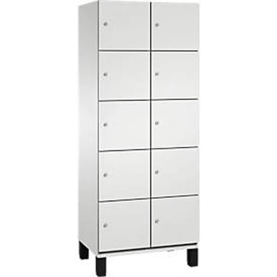 C+P Cambio lockerkast, 2 vakken, 10 vakken, op poten, B 800 x D 525 x H 1980 mm, lichtgrijs