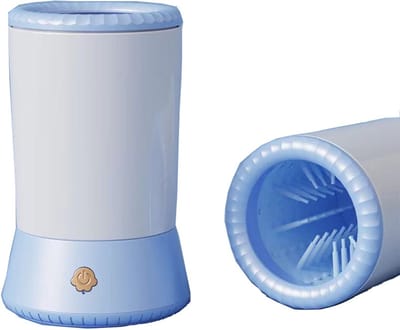Reiniger - Wasbeker voor huisdierenpoten - Reiniger voor hondenpoten, Automatische reiniger voor hondenpoten, Draagbare reiniger voor huisdierenpoten, Massageverzorging, Vuile poten schoonmaken, Perfect schoon, Wit