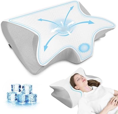 Orthopedisch Neksteunkussen met Verkoelende Hoes en Twee Hoogtes - Ergonomisch Slaapkussen voor Alle Slaaphoudingen