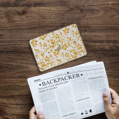 Apple iPad Mini 4 | Mini 5 (2019) Siliconen Hoesje Gouden Bloemen