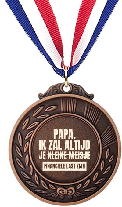 Akyol - papa ik zal altijd je financiële last zijn medaille bronskleuring - Papa - familie - cadeau