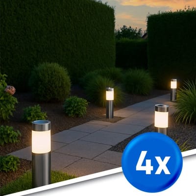 Solar priklamp 'Lucifer' - Voordeelset van 4 stuks buitenlampen - Priklamp op zonne-energie - Solar tuinverlichting