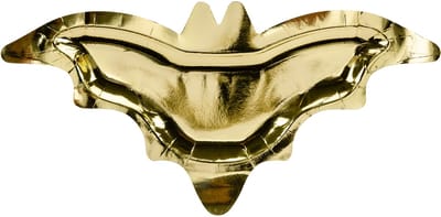 PARTYDECO - 6 metallic gouden vleermuis kartonnen borden voor Halloween
