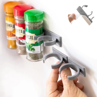 Innovagoods® Kruidenrek - Kruidenrek Ophangbaar - 5x4 Potjes - Kruiden Organizer - Specerijen Rek - Kruidenrekje - Zelfklevend