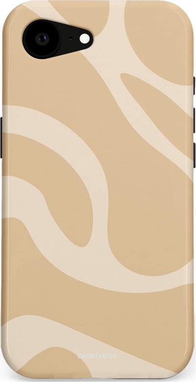 Casetastic hoesje geschikt voor Apple iPhone 16e / Apple iPhone 17e - MagSafe - Dubbellaagse bescherming - Aesthetic Beige Wave Clean Girl - Fashion Case - Beige