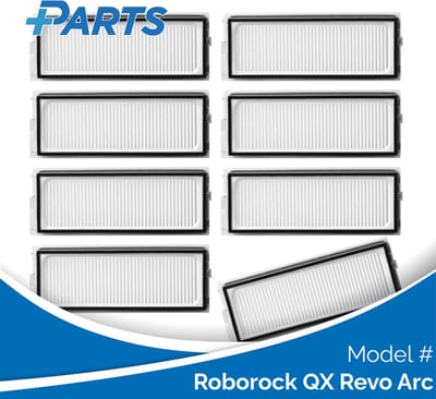 Roborock QX Revo Arc Filters (8 Stuks, Plus.Parts® alternatief voor 8.02.0296)
