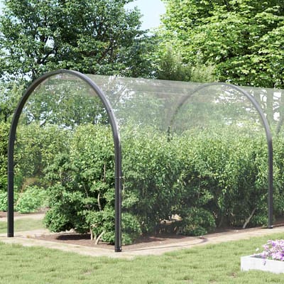 vidaXL - Doorzichtig - zeildoek - met - zeilringen - 5x12 - m - PVC