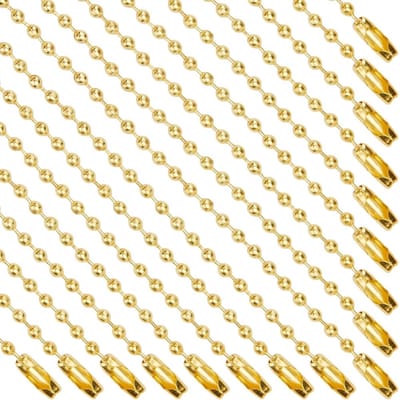 Dailygoods- Sleutelhanger 100 Stuks - Korte Gouden Kralenketting - Roestvrij Stalen Ketting - Verstelbare Ketting - Connector voor Sieraden Maken - DIY Ambachten