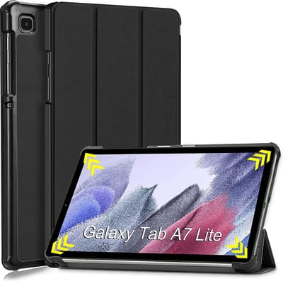 Hoesje Geschikt Voor Samsung Galaxy Tab A7 lite hoes Bookcase Zwart - Hoes Hoesje Geschikt Voor Samsung Galaxy Tab A7 lite hoesje Smart cover