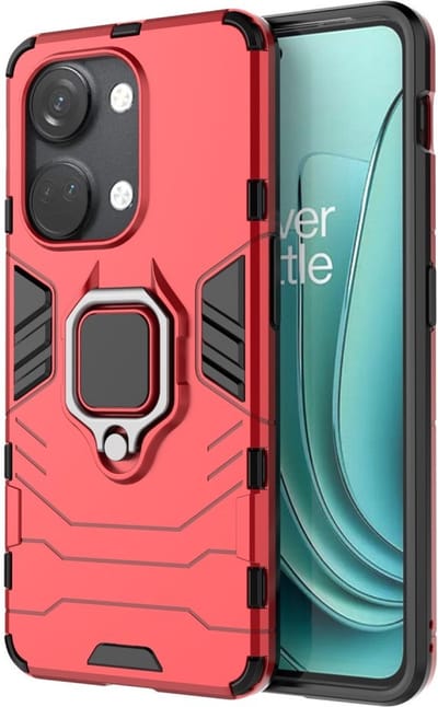 Coverup Hoesje - Geschikt voor OnePlus Nord 3 Hoesje - Coverup Ring Kickstand Back Cover - Rood