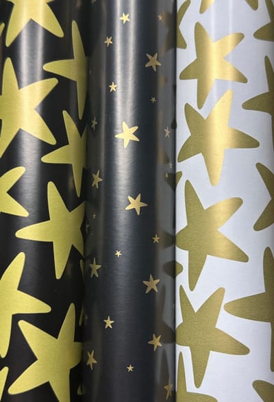 Charm & Chic - 3 rollen inpakpapier – Luxe Print – Sterren - Duurzaam Materiaal – 70×200 cm