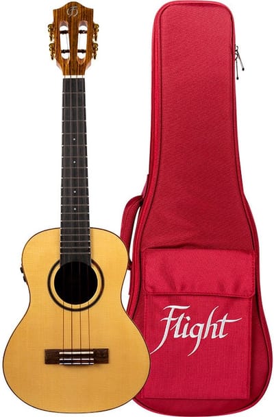 Flight Sophia CE Soundwave Elektrisch-Akoestische Concert Ukulele met Solid Spruce Top, Walnut Body en Soundwave Effects Systeem