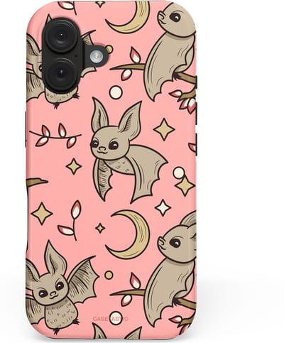 Casetastic hoesje geschikt voor Apple iPhone 16 - MagSafe - Dubbellaagse bescherming - Nachtelijke vlucht - Fashion Case - Perzik Taupe Lichtroze