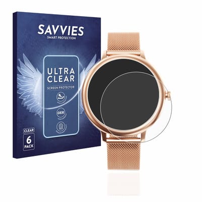 Savvies - Screenprotector voor Naixues Smartwatch CF80 1.08" - Folie Beschermfolie transparant 6 Stuks