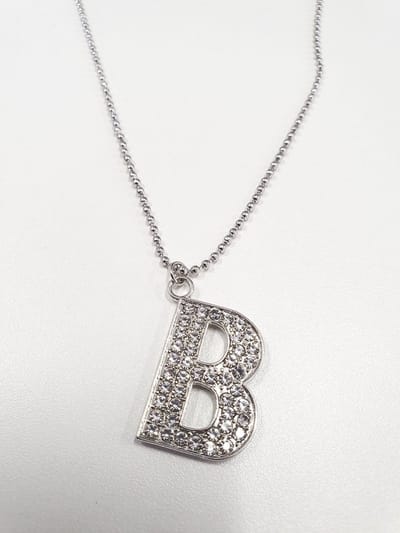 Ketting Met Letter Diamand - B