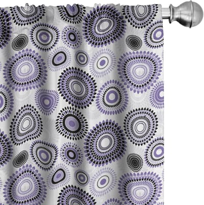 ABAKUHAUS – Lila/zwart Voorhangen – 2x75x245 cm – Mikrofaser
