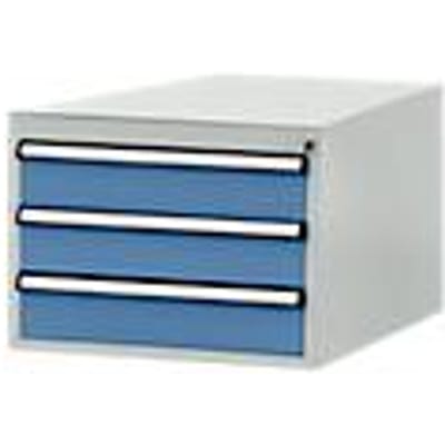 Manuflex onderbouw met schuifladen, voor werkbank Profi diepte 700 mm, lichtgrijs/briljantblauw