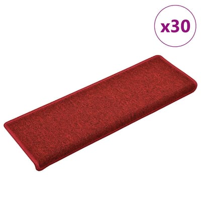 vidaXL - Trapmatten - 30 - st - 65x21x4 - cm - Röd - Rechthoekige - Rand