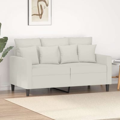 vidaXL - Tweezitsbank - 120 - cm - fluweel - crèmekleurig