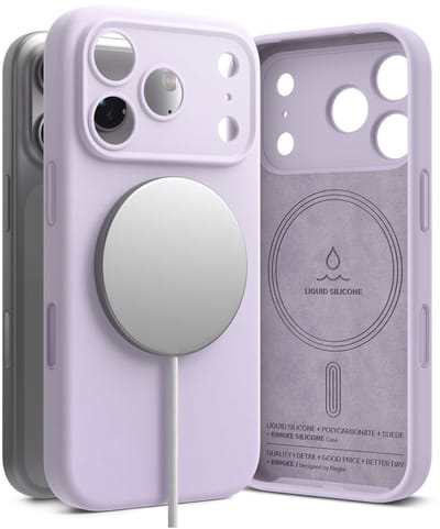 Ringke Silicone Magnetic Hoesje Geschikt voor Apple iPhone 17 Pro | Compatibel met MagSafe / Qi2 | Back Cover met Magneet | Zacht Siliconen | Slank Design | Paars