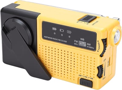 Noodradio - Draagbare radio - Buitenactiviteiten - Meerdere energiebronnen - 16x8x5 cm - Zwart