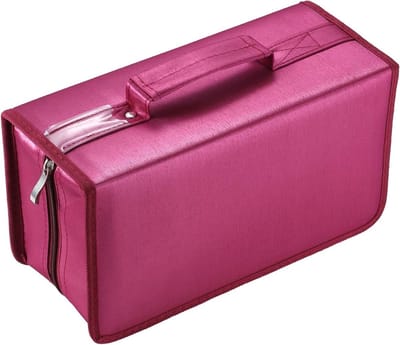 CD DVD Opbergtas met 160 Capaciteit, Nylon Bescherming, Disc Organizer en Kaart Houder (Rood)
