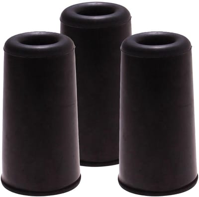 Benson Deurbuffers / deurstoppers - 3x - zwart - rubber - 75 x 40 mm - deurstop