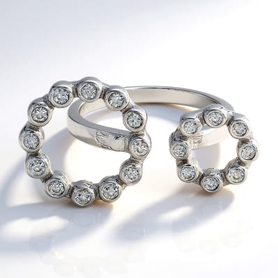 Cavill - Zilveren Ring - 925 Sterling Zilver - 1,132 ct Cambodjaanse Zirkonia - Moderne Elegante Damesring met Bezel Zetting