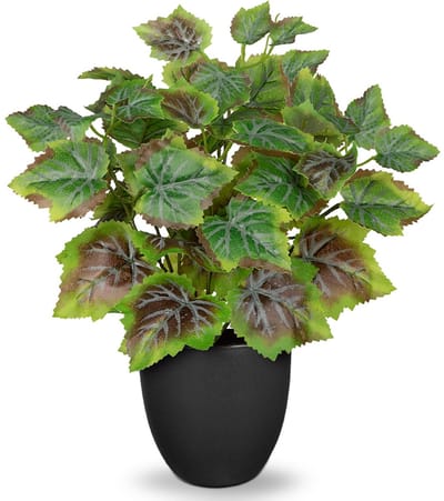 Nepplanten 37 cm Kunstplanten binnen met zwarte potten decoratieve nep potplanten realistische kunstmatige druivenblad wijnstok voor thuis kantoor keuken badkamer woonkamer planken bureau