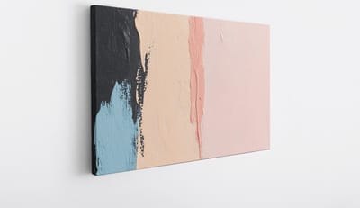 Saammp Canvas Schilderij - Pastel kleuren - Abstract kunstwerk - 30x20 - Foto op canvas - Wanddecoratie - Muurdecoratie Woonkamer - Slaapkamer decoratie - Canvas Print