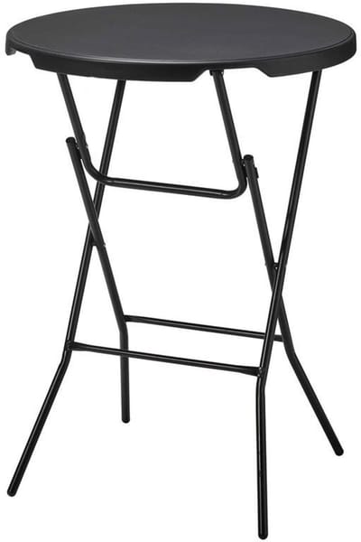 Alora Statafel zwart - Kunststof - Metaal - ø80x110 cm