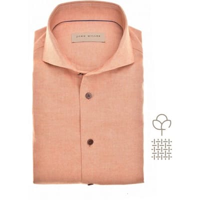 John Miller Overhemd Slim Faux-Uni Flanel Cutaway Collar Mid Orange / male