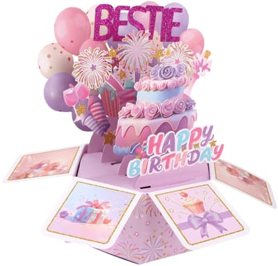 Dailygoods- Verjaardagskaart Grappig 3D Pop-Up - Wenskaart met Envelop - Creatief Cadeau - Feestdecoratie - Veelkleurig - 22x22x21,5 cm
