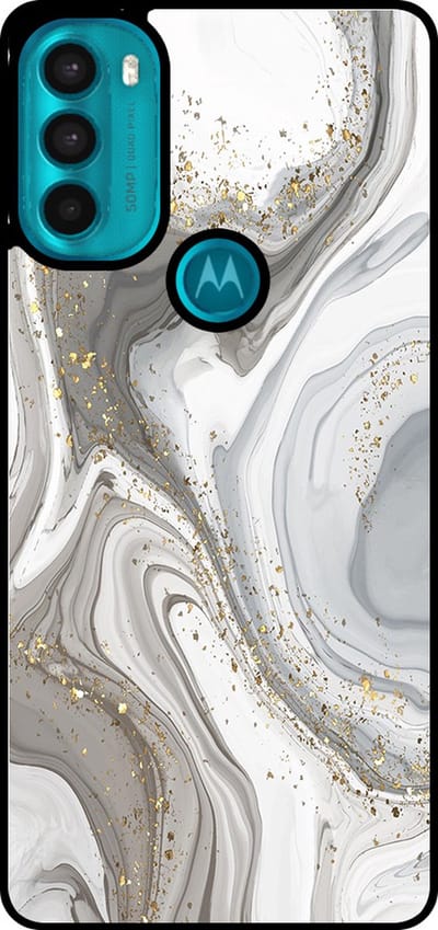 Smartphonica Telefoonhoesje Geschikt voor Motorola Moto G71 5G met marmer opdruk - TPU backcover case marble design - Zilver geschikt voor Motorola Moto G71 5G