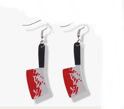 Akyol - halloween oorbellen - oorbellen - halloween - hakbijl oorbellen - oorbellen met nepbloed - oorhangers - Halloween asseccoires