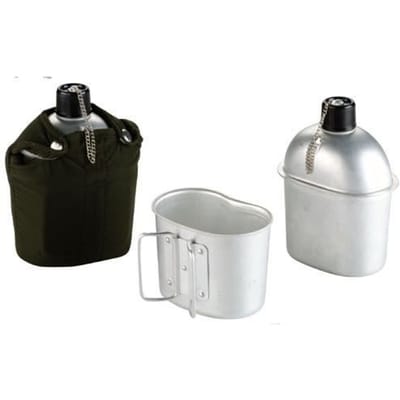 Waterfles - IBILI - 720500 - 1 liter - Aluminium - Met beker