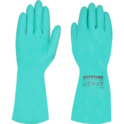 Safetree 15Mil 33Cm Groen Nitril Chemisch Bestendig Handschoenen Latex-Vrije Zware Olie & Zuurbestendige Micro-organismen Veilige Handschoen