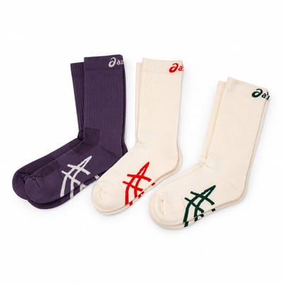 ASICS 3PPL Crew Sock - Sokken - Maat 39-42 - Wit Blauw - Sports - Hardlopen - Unisex Sokken