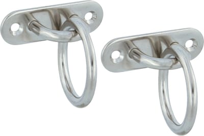 AMIG Oogplaat met aanlegring - 2x - oogplaat 6 x 2cm - ring D3.6cm - rvs - vastzetplaat