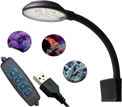 Krachtige Clip-on Aquarium Lamp met Witte, Rode, Groene en Blauwe Verlichting voor 20-40 cm Aquariums, Ideaal voor Aquatische Planten en Zoetwateromgevingen